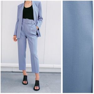 Zara Baby Blue Belted Trousers